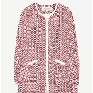 Zara Frayed Printed Coat